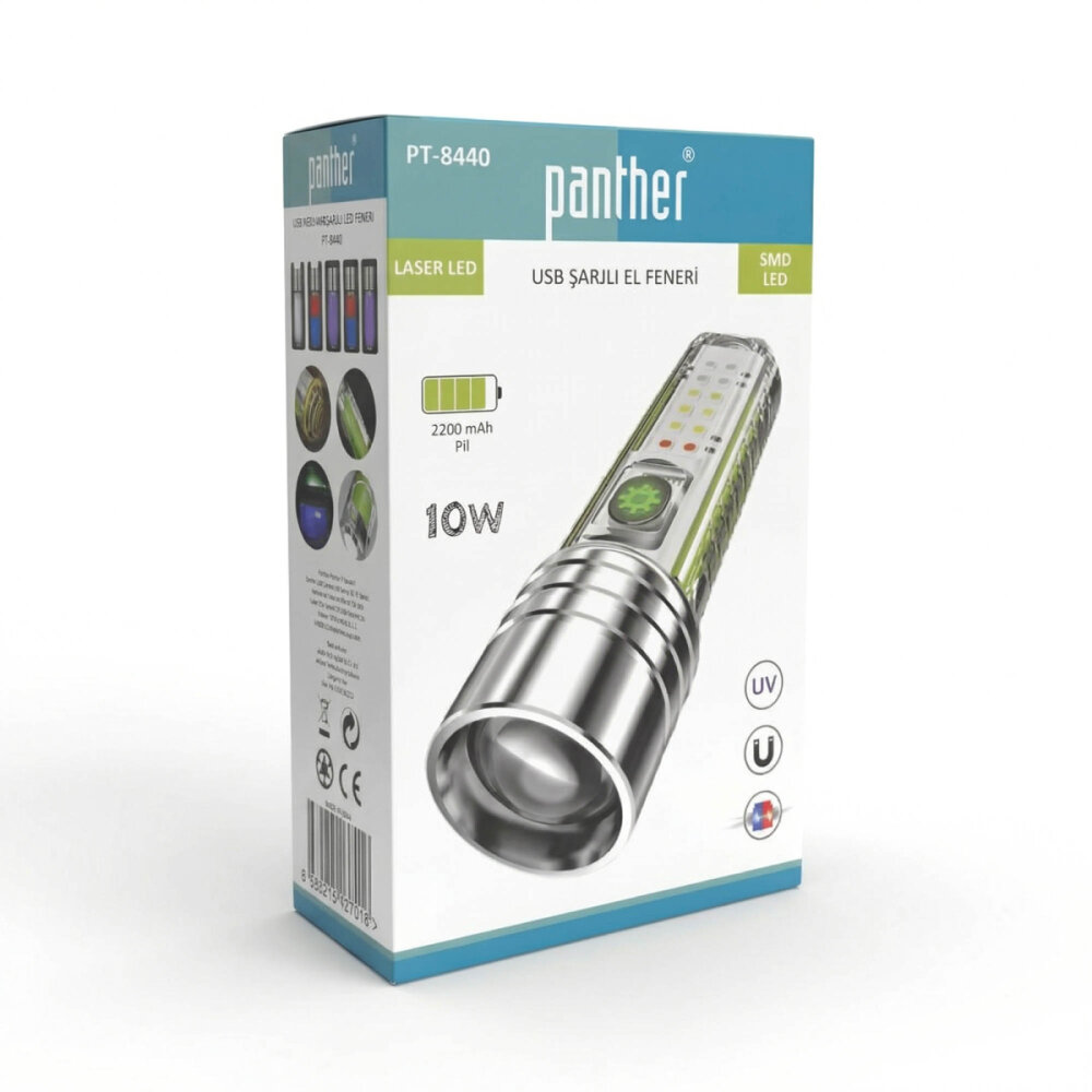 PANTHER PT-8440 USB ŞARJLI EL FENERİ - 5