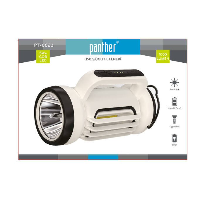 PANTHER PT-8823 USB ŞARJLI EL FENERİ - 3