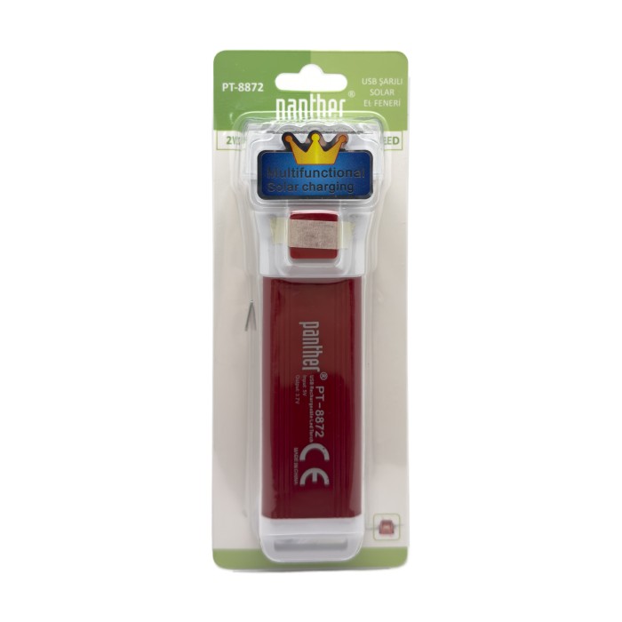 PANTHER PT-8872 USB ŞARJLI SOLAR EL FENERİ - 6