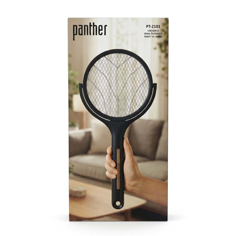 PANTHER PT-Z101 USB ŞARJLI SİNEK ÖLDÜRÜCÜ RAKET VE LAMBA - 8