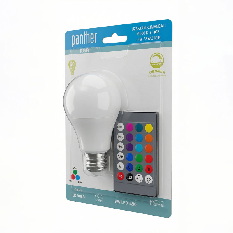 PANTHER RGB 9W KUMANDALI LED AMPUL - 2