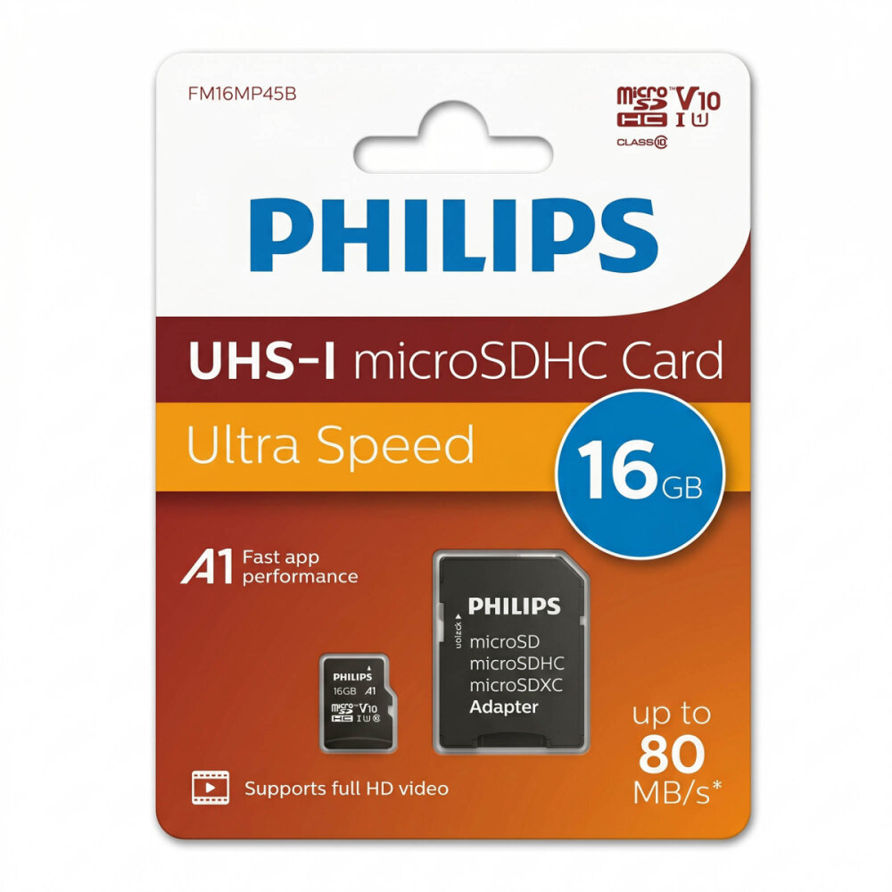 PHILIPS MICRO SDHC KART 16GB CLASS10 ADAPTÖRLÜ - 1