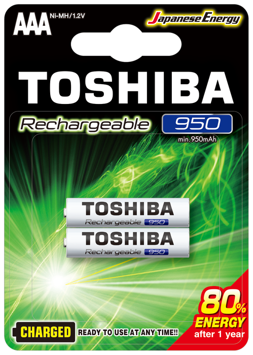 Toshiba - TOSHIBA 950 MAH ŞARJLI İNCE PİL 2Lİ