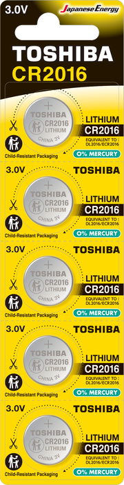 Toshiba - Toshiba CR 2016 Lithium Pil 5'li