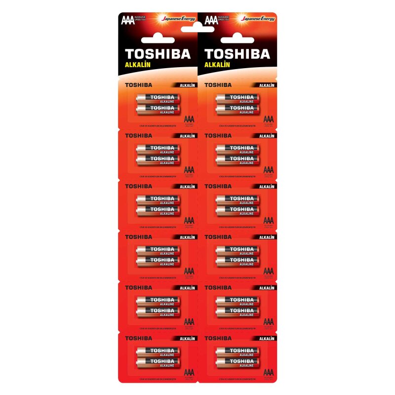 TOSHIBA LR03 24LÜ KARTELA ALKALİN İNCE PİL - TOSHIBA