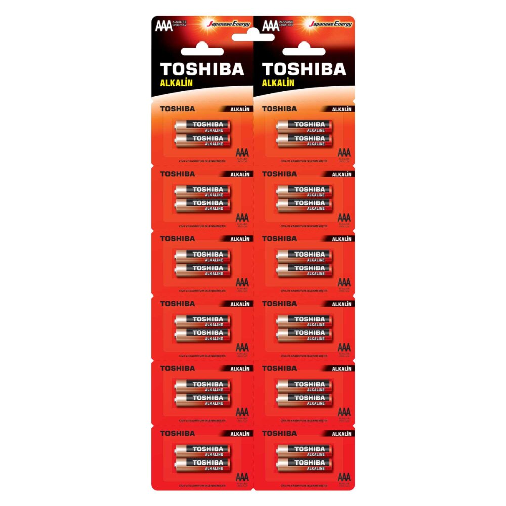 TOSHIBA LR03 24LÜ KARTELA ALKALİN İNCE PİL - 1