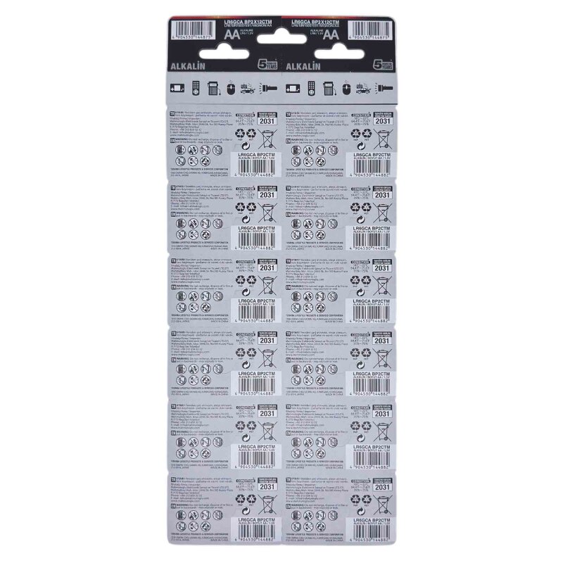 TOSHIBA LR6 24LÜ KARTELA ALKALİN KALEM PİL - 2