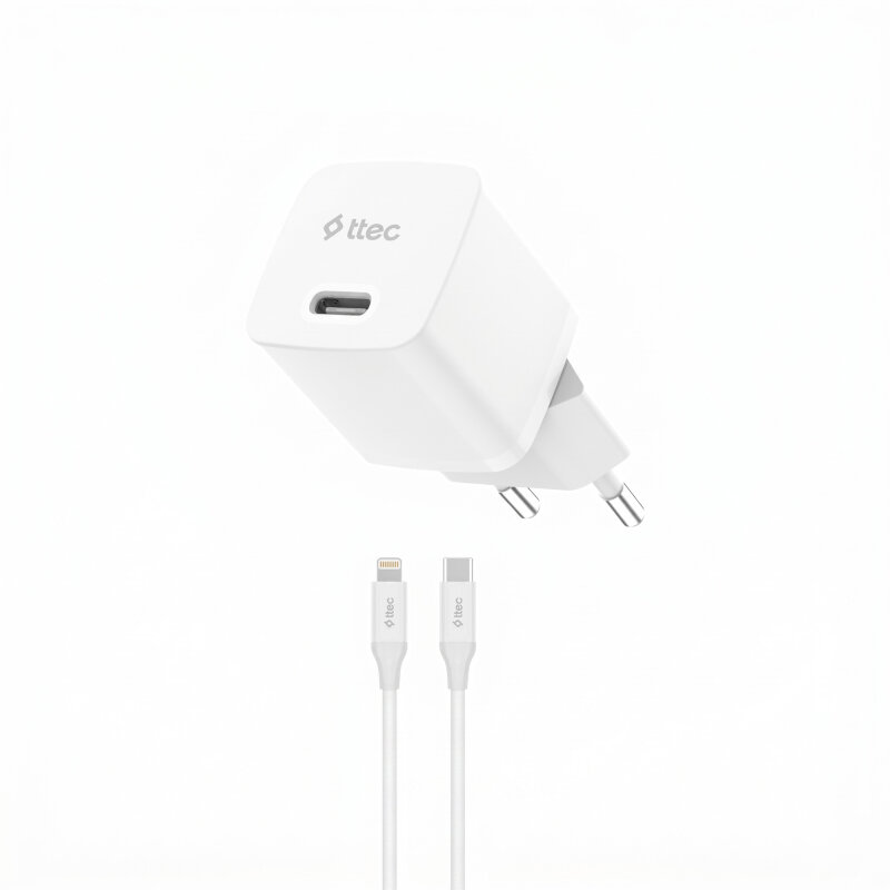 TTEC 2SCP01LB 20W PD HIZLI ŞARJ CİHAZI + TYPE C - LIGHTNING KABLO - TTEC