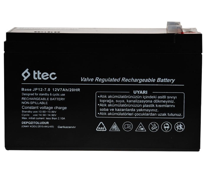 Ttec Base 12V 7AH Bakımsız Kuru Akü - 2