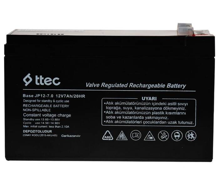 Ttec Base 12V 7AH Bakımsız Kuru Akü - 2